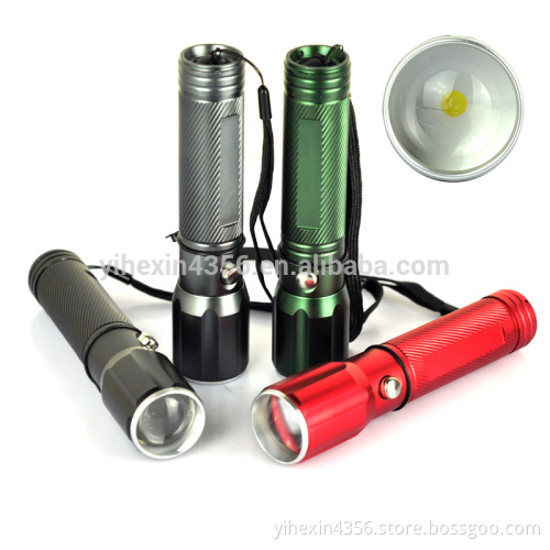 1000LM Colorful Shell Zoom Rechargeable LED Torch Light